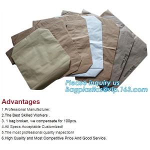 China Kraft Paper Sack With Pp Woven Plastic Raw Material Compound Kraft Paper Bag,sewn bottom pp woven lamination brown kraft on sale