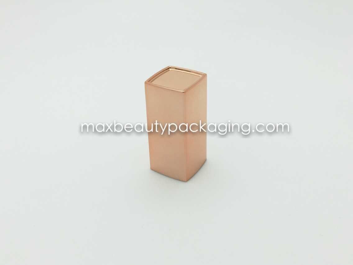 N2064 uv coating shiny gold finish nail polish cap nail polish packaging double square cap plastic cap and flat brush
