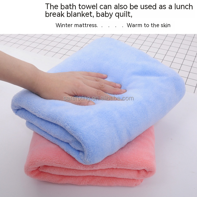 Home Custom Logo Towel Set Coral Velvet Bath Towels Microfiber Hair Sports Baby Hooded Towel