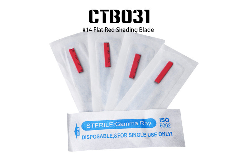 Red Color #14 Flat Red Shading Blade for Microblading Ombre Eyebrow Tattoo