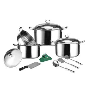 China Fancy design 12pcs stainless steel cookware set with metal lid factory