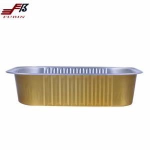 China Thick Golden 99% Aluminum Foil Container With Sealing Lid factory