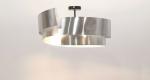 TC Fabric PVC Swirl Lampshade Silver Drum Strip 45*16.5cm