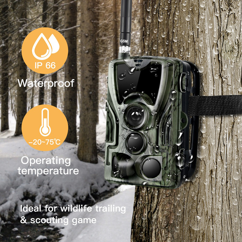 Mini Thermal Trail Camera Long Distance Wildlife Monitoring Motion Sensor 12 Mp 1080p With Camouflage Shell Game Hunting
