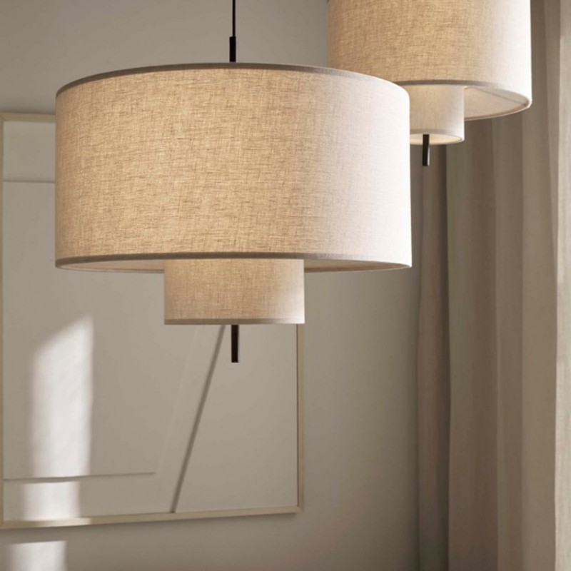 Modern Chinese Style Silk Led Ceiling Chandelier For Living Room Bedroom paper pendant light(WH-AP-569)