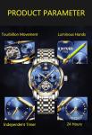 KINYUED stainless steel waterproof automatic mechanical watch luminous mens