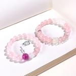 Agate Rose Quartz Bracelets Pink Quartz Bracelet Natural Stone Beaded Bracelets