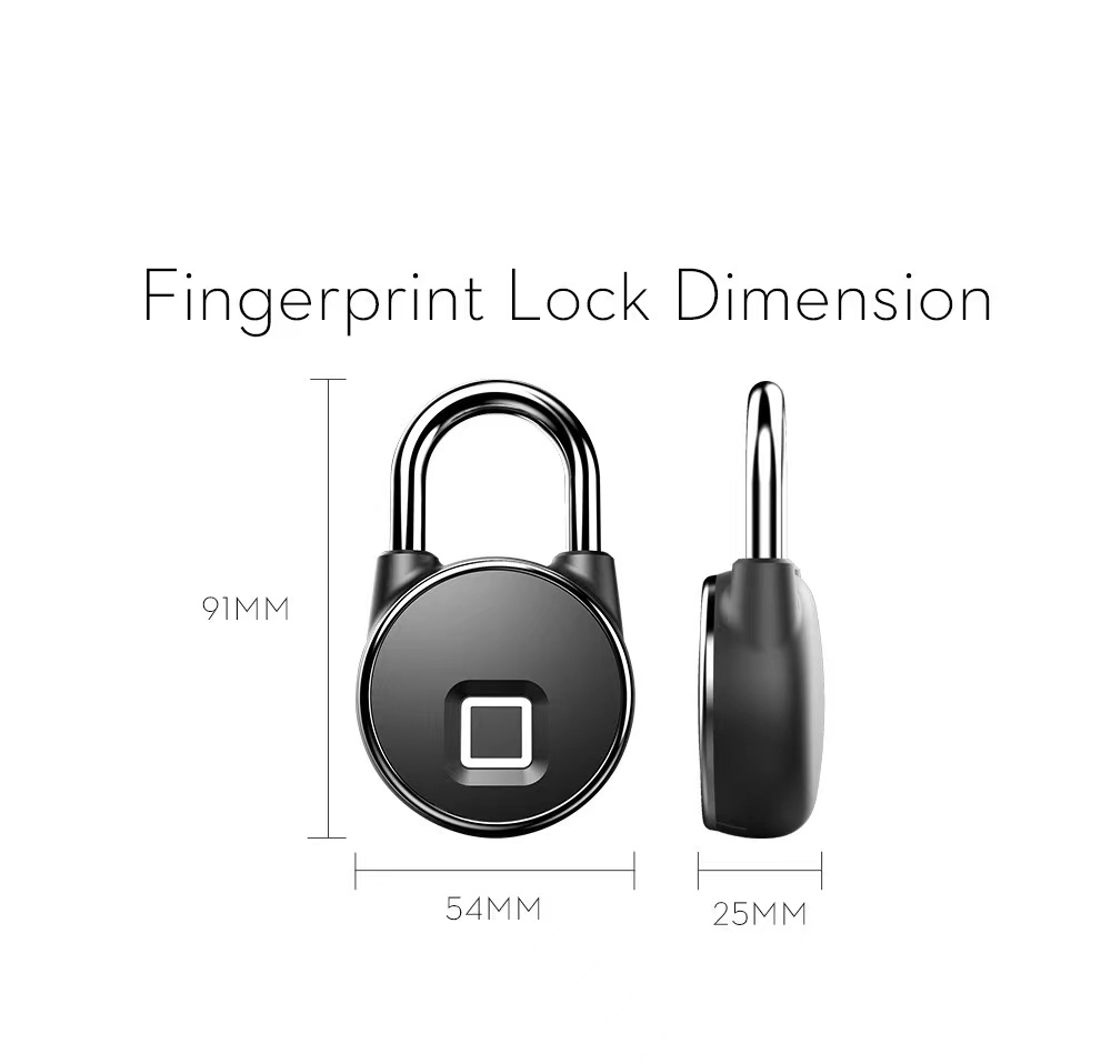 Qleung S502 Fingerprint Waterproof IP65 Tuya BLE APP Padlock Digital Fingerprint Smart Door Lock