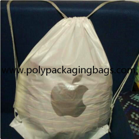 China STR Double Layer CPE PE Plastic Drawstring Backpack factory