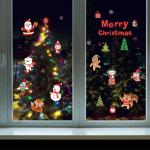 Durable Christmas Wall Stickers PVC 3D Santa Claus Snowman Penguin Pattern