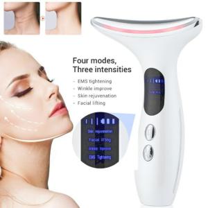 China Portable EMS Face And Neck Lifting Massager Microcurrent Red Light Therapy Massager on sale