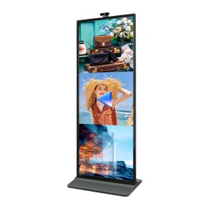 Touch Screen Wide View Angle Floor Standing Bar Screen 75 Inch With Microphone