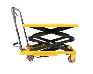 China 4 Wheels Hydraulic Lift Table Cart 1500kg Mobile Hydraulic Lift Platform Trolley factory