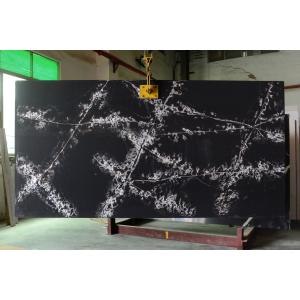 Black Calacata Artificial Quartz Kitchen Countertop With Coherent Pattern