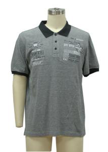 China Grey Melange All Cotton Mens Polo T Shirts / Guys Polo Shirts 48 / 50 / 52 Sizes factory