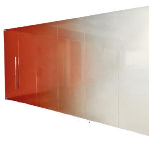 China Drilling Tempering Eco-friendly 6.38-8.38mm Polished Edged Toughened Gradient Glass factory