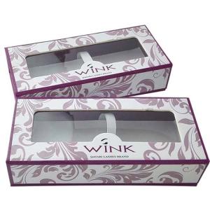 China factory direct sell eyelash window paper box Rigid luxurious eyelash packaging box factory
