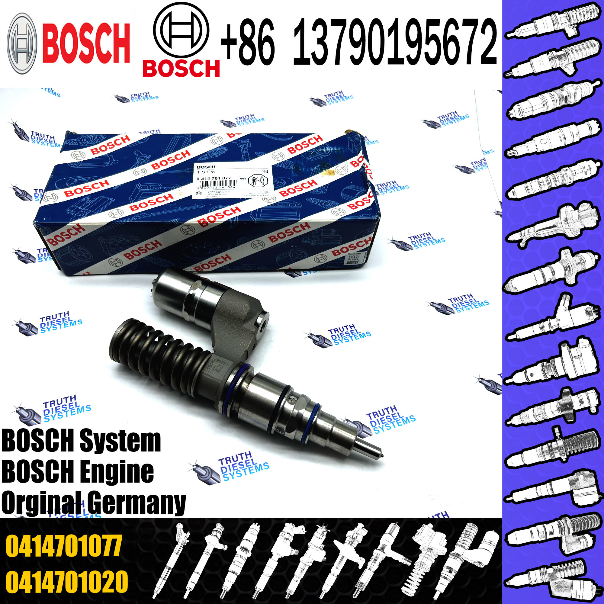 Diesel Common Rail Fuel Injector 0414701072 0414701051 0414701073 0414701076 0414701077