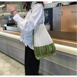 Pleated Recycled Shopping Bag Carrier Solid Color AZO Free Logo Monogram All