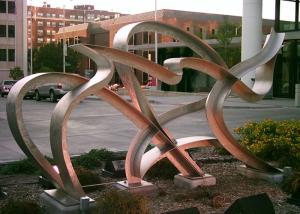China Modern Hand Made Art Stainless Steel Metal Sculpture Landscaping Decoration factory