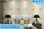 Japanese Style Durable Asian Inspired Wallpaper With Green Embossed Bloom