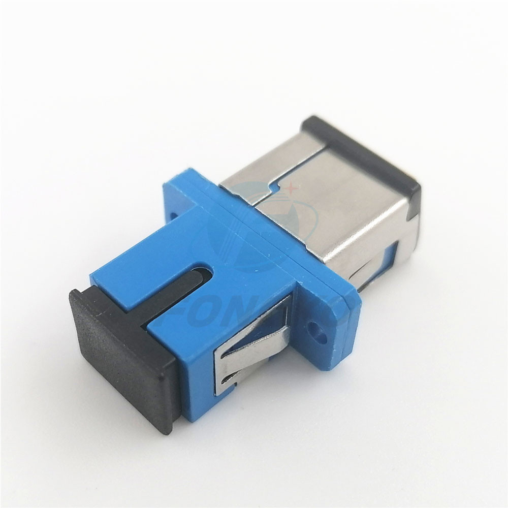 MM SC UPC Blue Simplex Fiber Optic Adapter With Shutter For FTTX Network System