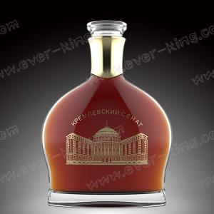 China Aluminium Label Transparent Flint Vodka Glass Bottle factory