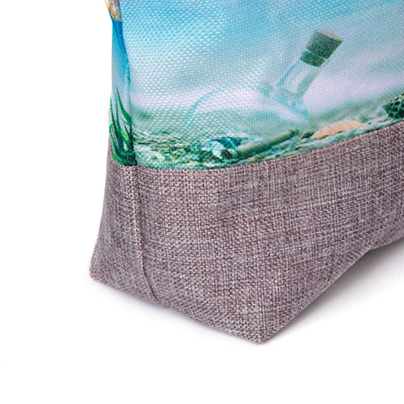 Hand Canvas Zippered Raffia Tote Bags Waterproof for Summer Vacation