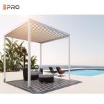 Modern Glass Aluminum Pergola With Adjustable Louvers Powder Coated