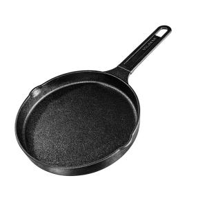 China Long Handle Cast Iron Skillet Pans Gas Nitriding With 18.5cm Handle factory
