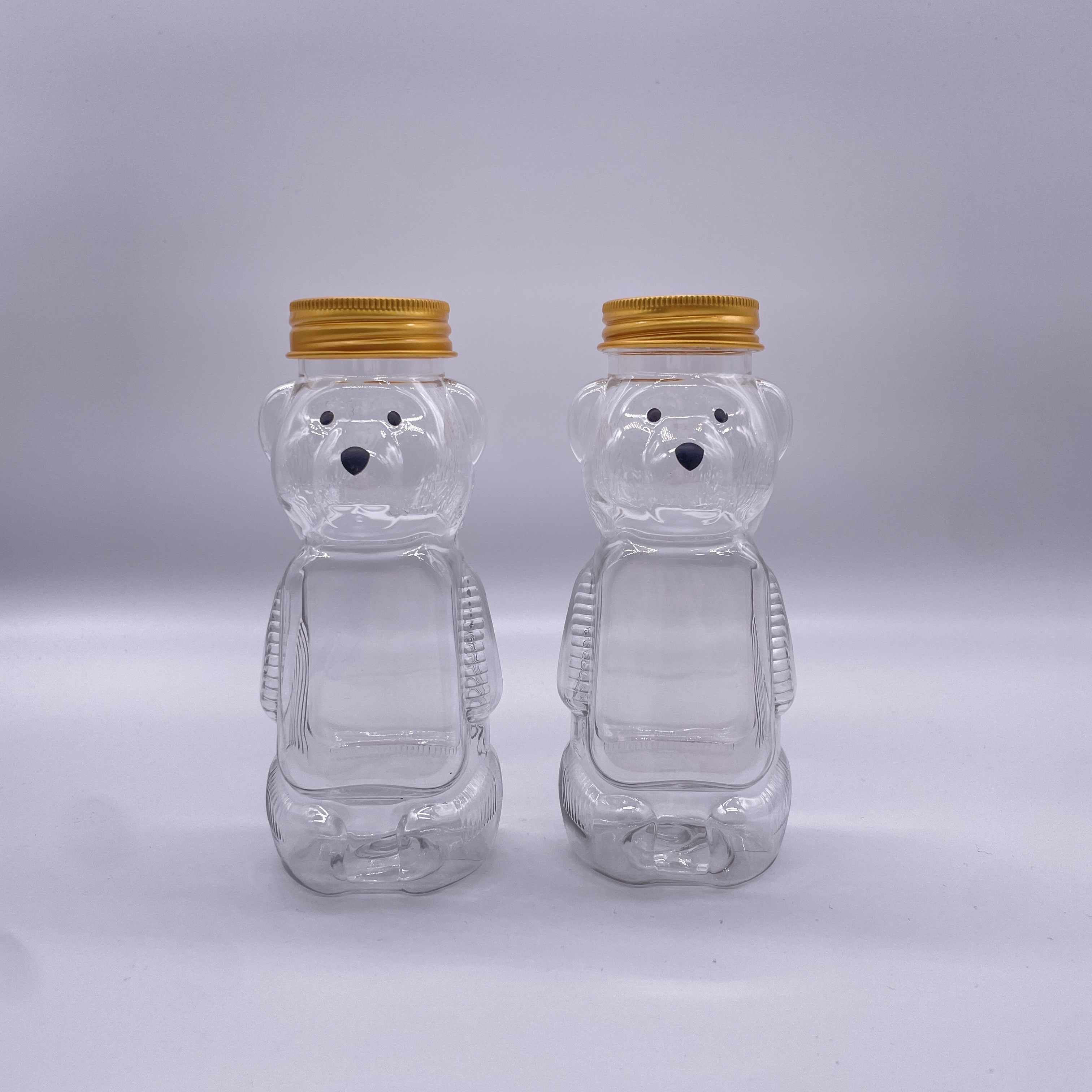 Food Grade Bear Shape 200ml Plastic Beverage Bottle with Aluminum Screw Cap