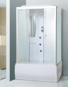 China Steam Rectangular Shower Stalls with White Transparent Tempered Glass factory