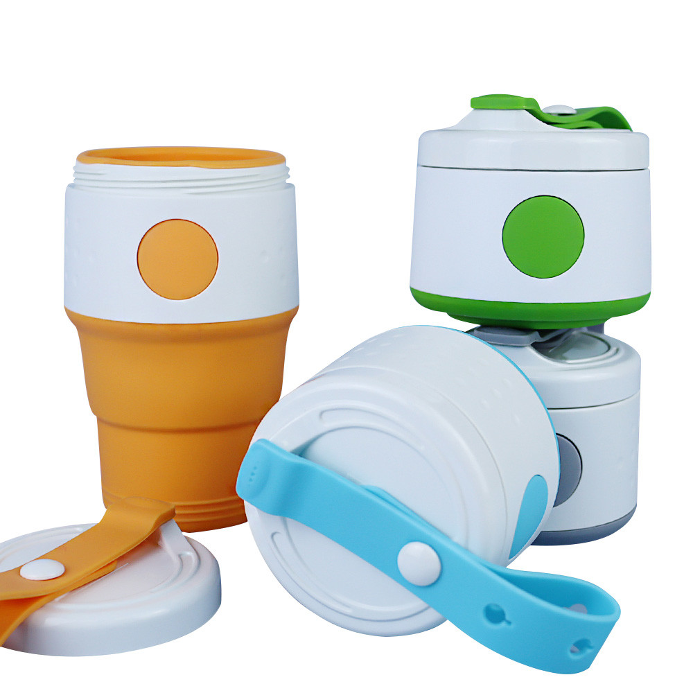 China Folding Silicone Collapsible Coffee Cup Custom Logo Odorless 395ml factory