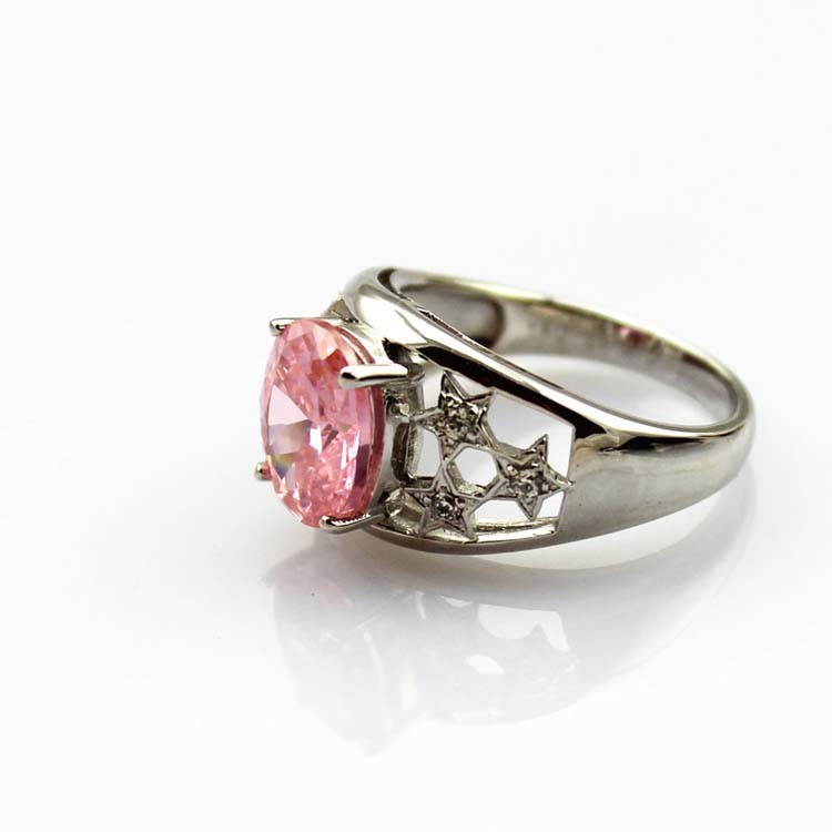 Women Jewelry Solid 925 Silver Ring Pave Red Cubic Zircon(JY045)