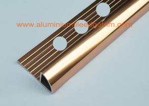 China External Corner Aluminum Tile Trim Profiles 10mm Bright Brass Polished Coppper Color factory