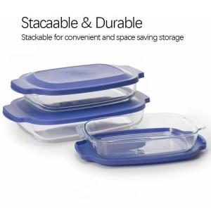 Borosilicate Glass Bakeware with PP Lid 1000ml to 3600ml