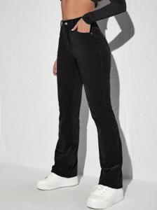 China Black corduroy stretch bell bottoms factory
