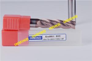 China 20 mm / 18 mm AlTiN Coating Long Square End Mill With 4 Flute 150 mm Length factory