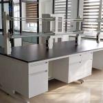 Modern White Lab Wall Bench High Durability