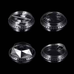 China Disposable Customized Cup Lid Plastic Cup Dome Lid PP Clear Coffee Juice Cup Lid factory