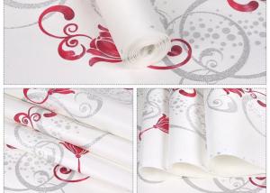 China White Foam Floral Self Adhesive Wallpaper Water Resistant Wallpaper For Administration factory