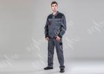 Comfortable Heavy Duty Work Suit Jacket Pants Suit Black And Gray Contrast