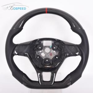 China Leather Volkswagen Carbon Fiber Steering Wheel Flat Bottom Gloss factory