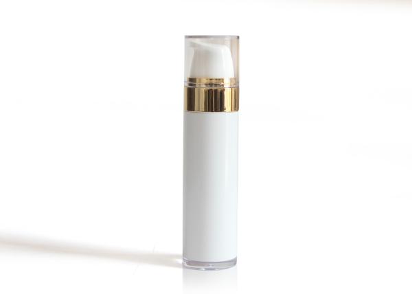 Elegant Solid White Airless Cosmetic Bottles For High End Skin Care Serum