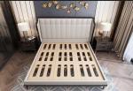 Custom Hotel Bedroom Furniture Leather Solid Wood Bed Frame For Hotel Villa Home