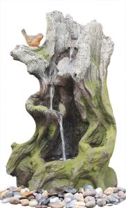 China Old Wooden Stake Decorative Outdoor Tiered Water Fountains In Cement Material factory