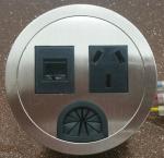 Round Conference Table Socket / Zinc Alloy Desktop Power Sockets