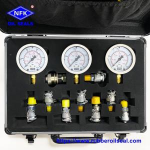 China Excavator Hydraulic Pressure Test Gauge Kit With Stainless Steel Case factory