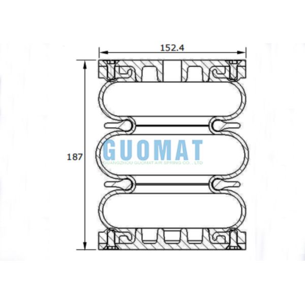 6" x 3 Triple Air Spring FT 76-20 DI Contitech Industrial Air Spring PM/31063 Norgren
