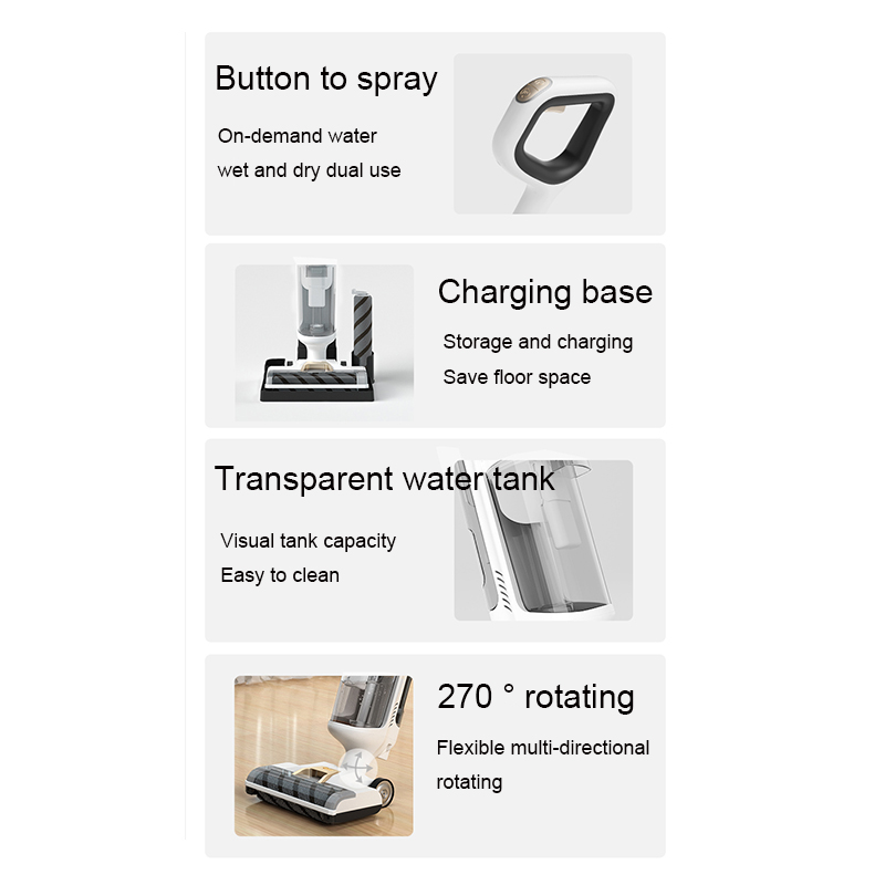 Revolutionary 150W Cordless Cyclone Vacuum Cleaner for Wet Dry Hard Floor Cleaning
